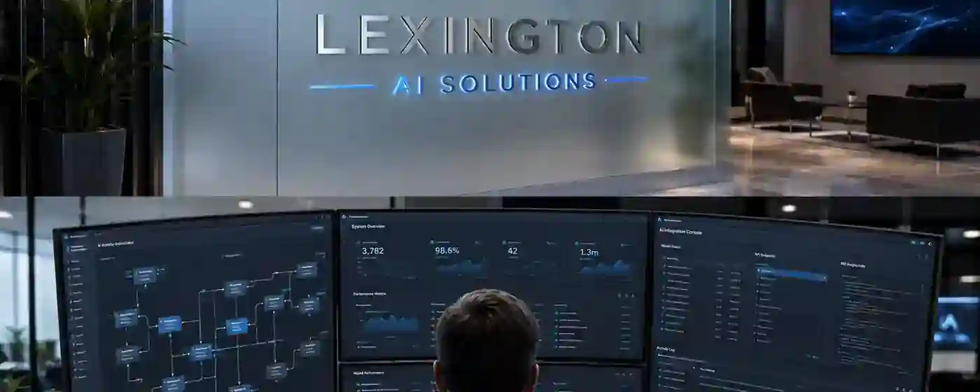 Night skyline reflecting the forward-looking vision of Lexington AI Solutions